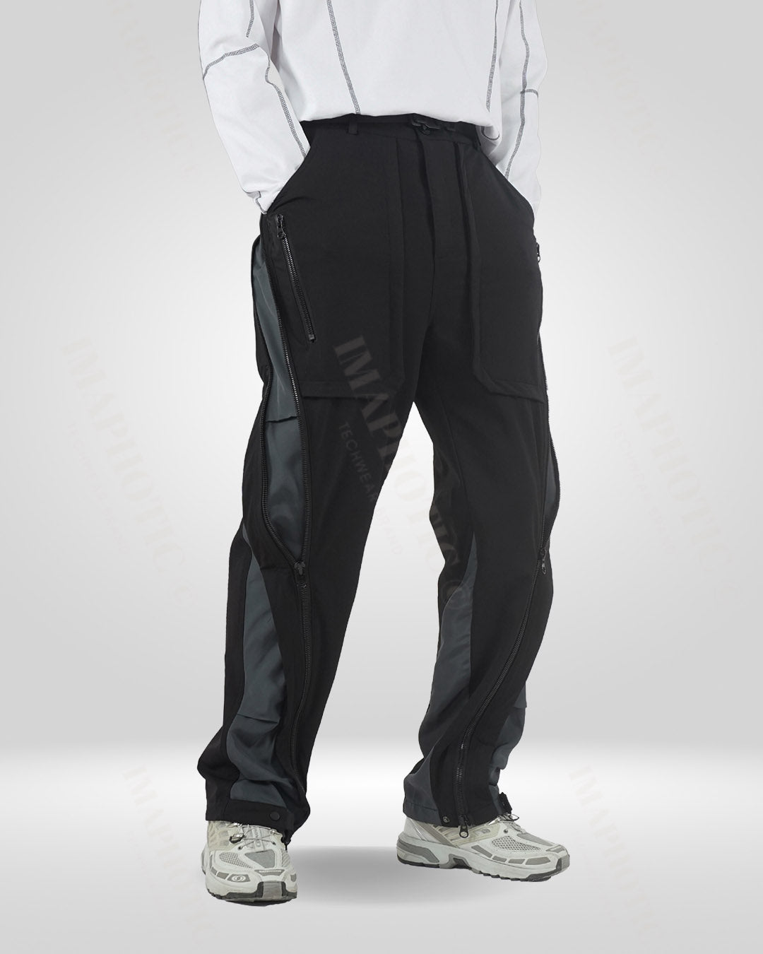 Transformative Nylon-Spandex Straight-Leg Pants -  casual wear - Versatile Nylon-Spandex Straight-Leg Pants for Everyday Wear - View 4