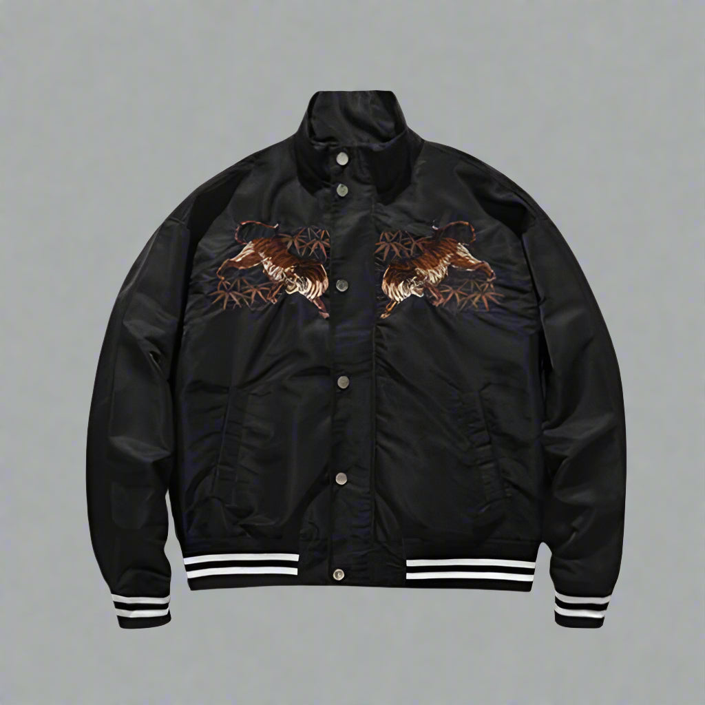 Travel-Inspired Bomber Jacket - bomber jacket - Travel-Inspired Sukajan Bomber Jacket with Unique Design - Main view