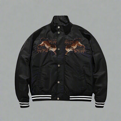 Travel-Inspired Bomber Jacket - bomber jacket - Travel-Inspired Sukajan Bomber Jacket with Unique Design - Main view