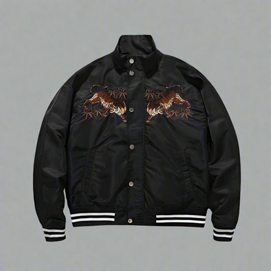 Travel-Inspired Bomber Jacket - bomber jacket - Travel-Inspired Sukajan Bomber Jacket with Unique Design - Main view