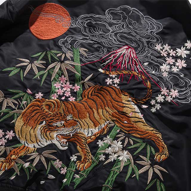 Travel-Inspired Bomber Jacket -  embroidered bomber jacket - Travel-Inspired Sukajan Bomber Jacket with Unique Design - View 4