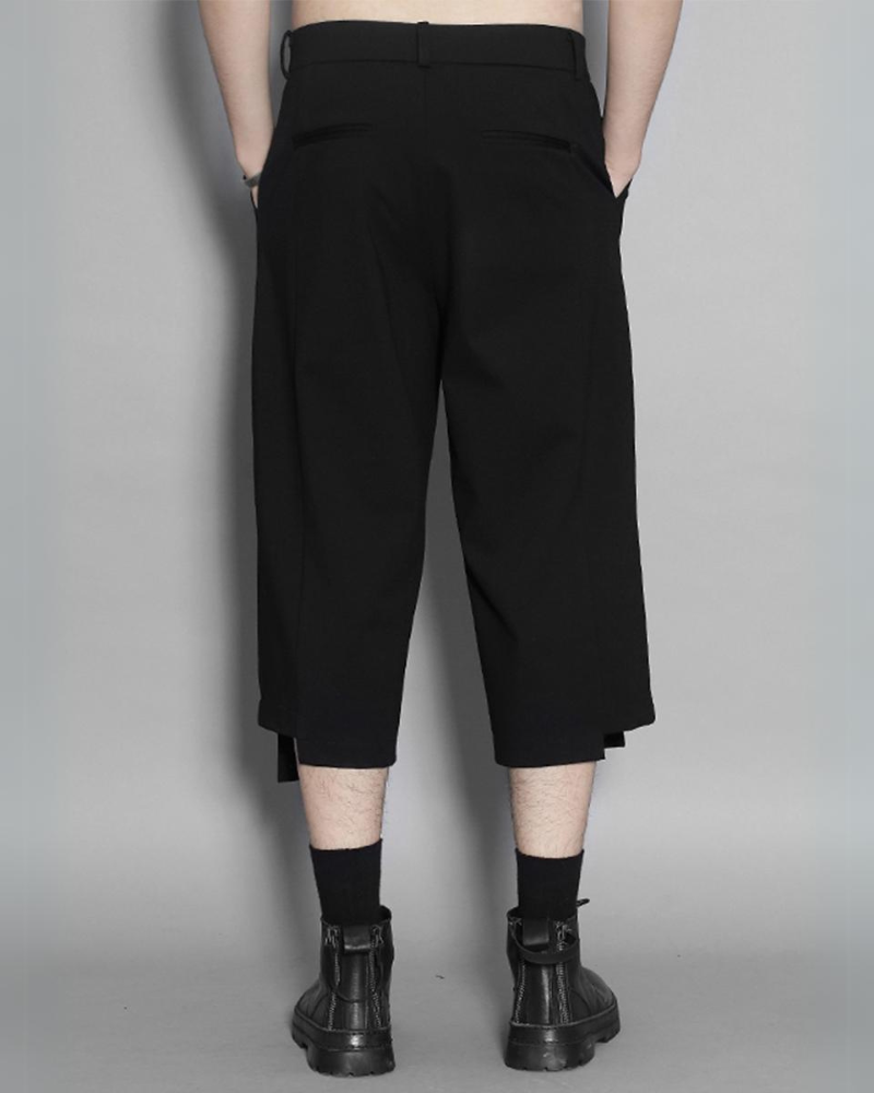Trendy Asymmetrical Capri Pants - comfortable techwear pants - Trendy Asymmetrical Capri Pants for Comfortable Wear - View 3