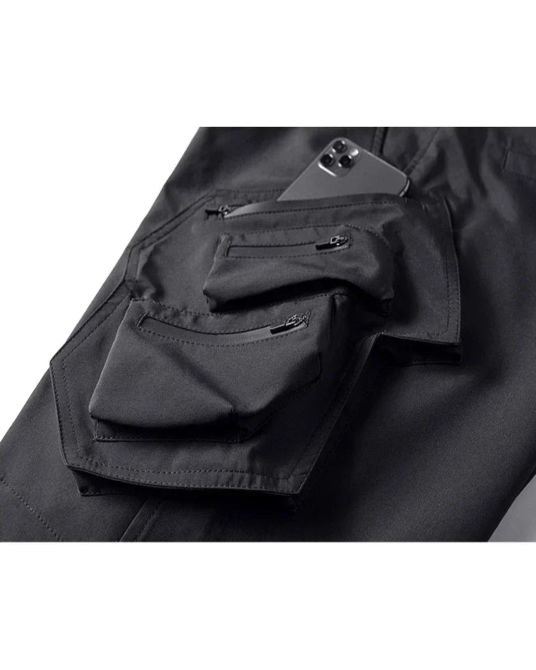 Trendy Black Cargo Shorts -  shorts for urban adventures - Trendy Black Cargo Shorts for Urban Adventures - View 6