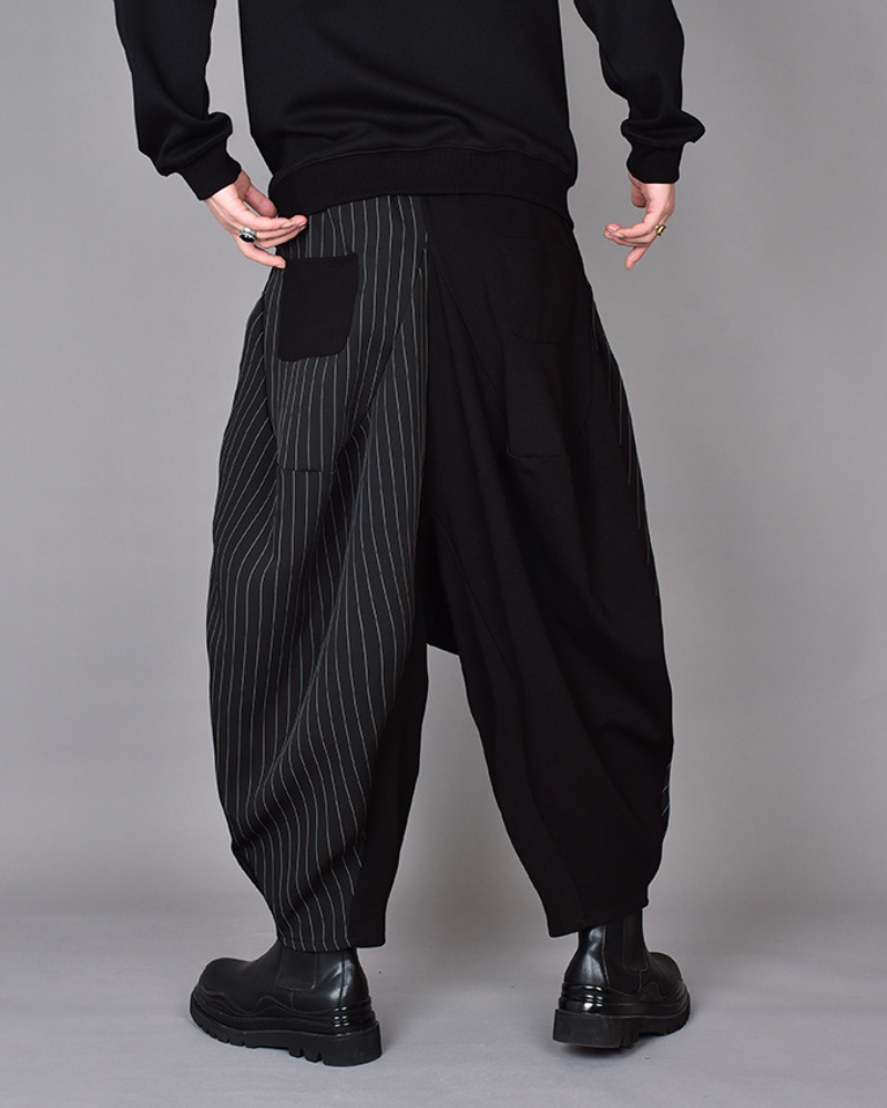 Trendy Colorblock Harem Pants -  black harem pants - Stylish Colorblock Harem Pants for Modern Looks - View 10