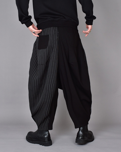 Trendy Colorblock Harem Pants -  black harem pants - Stylish Colorblock Harem Pants for Modern Looks - View 10
