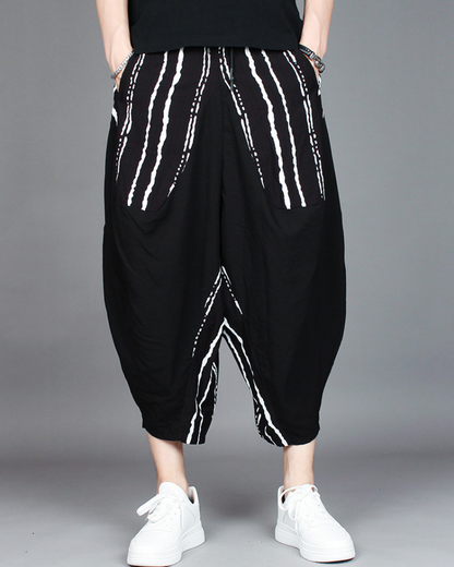 Trendy Colorblock Harem Pants - cotton polyester pants - Stylish Colorblock Harem Pants for Modern Looks - Main view