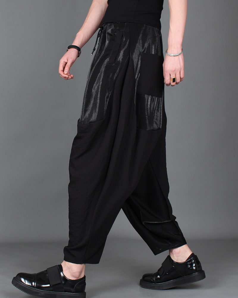Trendy Colorblock Harem Pants -  techwear pants - Stylish Colorblock Harem Pants for Modern Looks - View 13