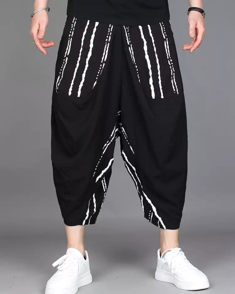 Trendy Colorblock Harem Pants -  techwear pants - Stylish Colorblock Harem Pants for Modern Looks - View 6