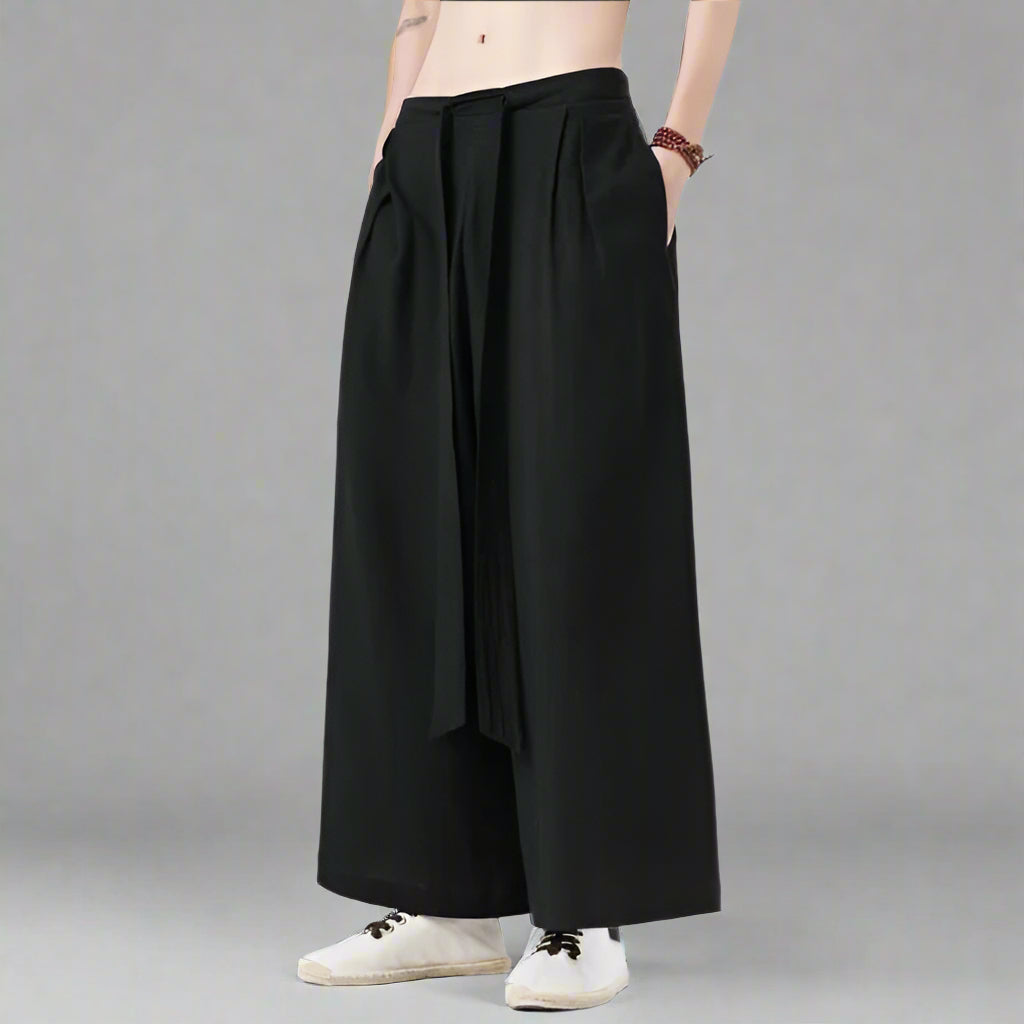 Trendy Hakama Style Pants -  comfortable pants - Trendy Hakama Style Pants for Comfort and Style - View 4
