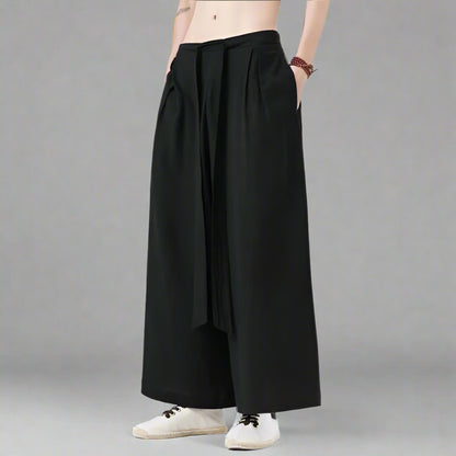 Trendy Hakama Style Pants -  comfortable pants - Trendy Hakama Style Pants for Comfort and Style - View 4