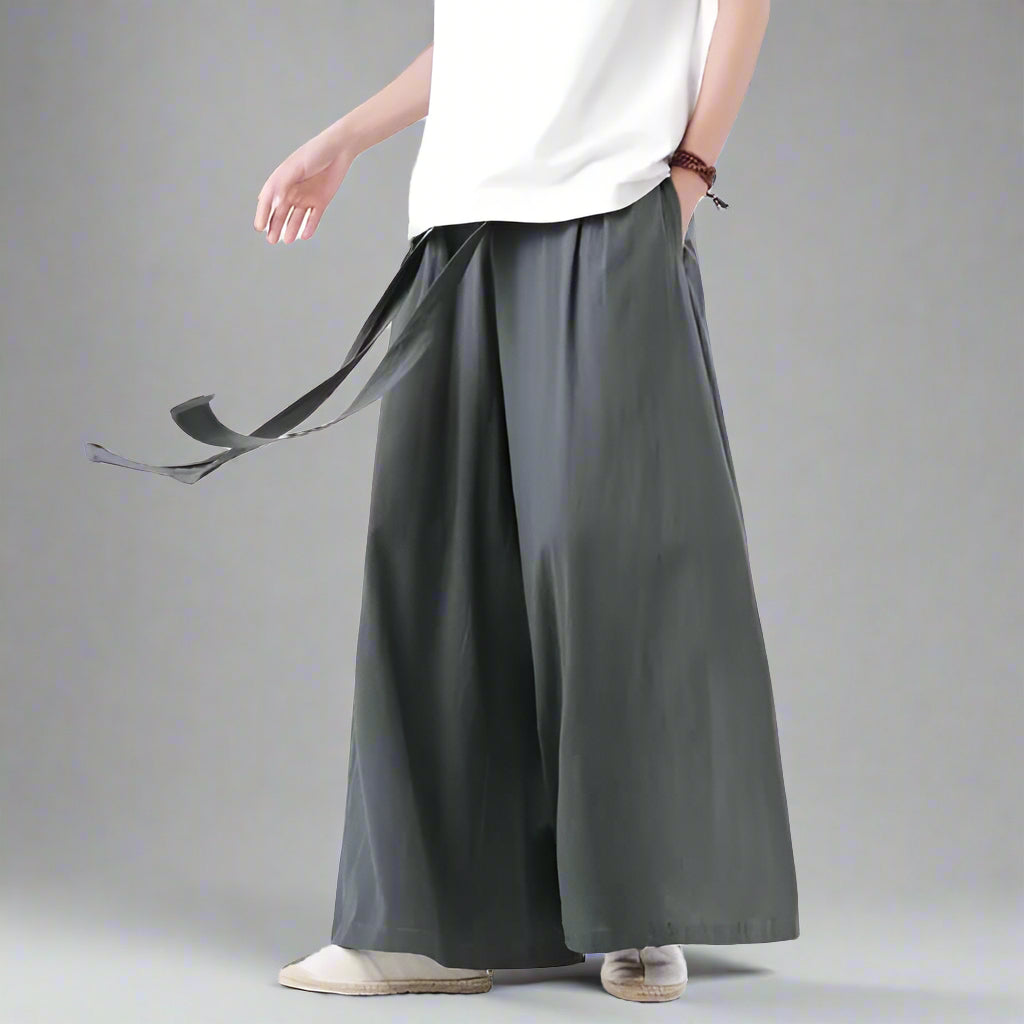 Trendy Hakama Style Pants -  loose fit - Trendy Hakama Style Pants for Comfort and Style - View 6