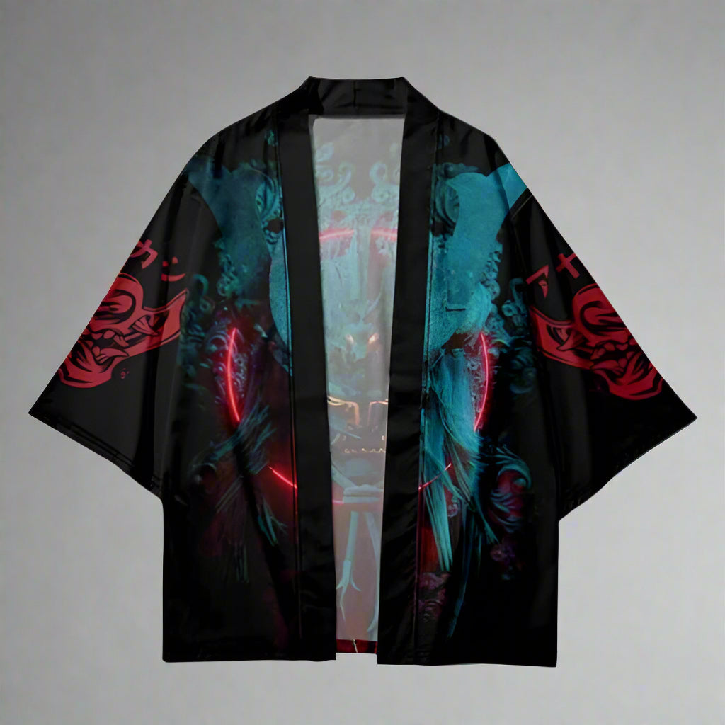 Trendy Japanese Haori - haori - Trendy Japanese Haori with Samurai Print - Main view