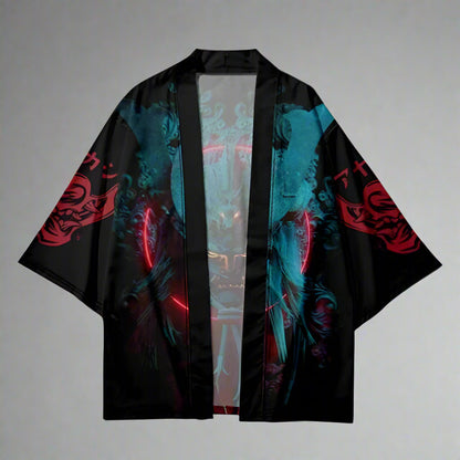 Trendy Japanese Haori - haori - Trendy Japanese Haori with Samurai Print - Main view
