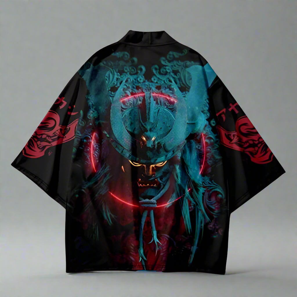 Trendy Japanese Haori - stylish haori - Trendy Japanese Haori with Samurai Print - View 2