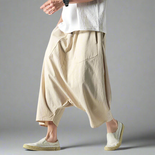 Trendy Japanese Harem Trousers - comfortable harem pants - Comfortable Japanese Harem Trousers in Diverse Sizes - Main view