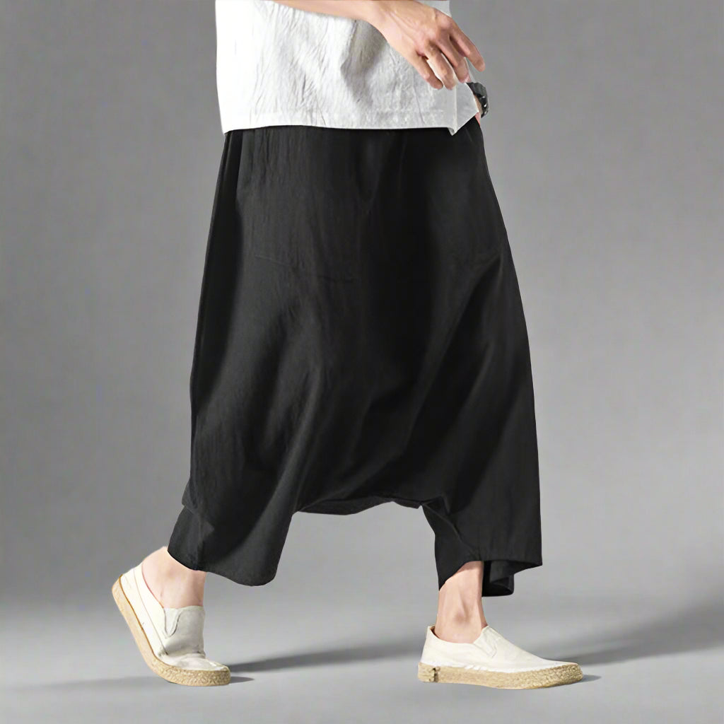 Trendy Japanese Harem Trousers -  hakama trousers - Comfortable Japanese Harem Trousers in Diverse Sizes - View 5