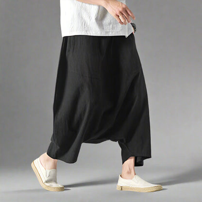Trendy Japanese Harem Trousers -  hakama trousers - Comfortable Japanese Harem Trousers in Diverse Sizes - View 5