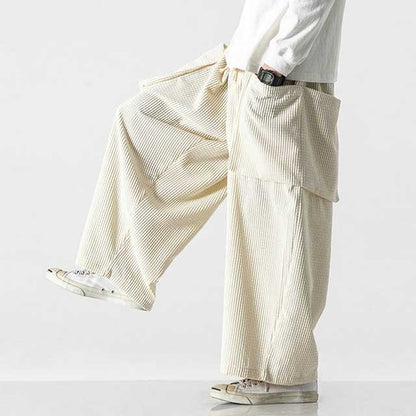 Trendy Japanese Utility Trousers -  hakama style - Trendy Japanese Cargo Pants with Ample Storage - View 5