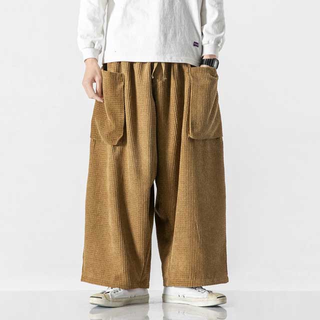 Trendy Japanese Utility Trousers - loose fit cargo pants - Trendy Japanese Cargo Pants with Ample Storage - View 2