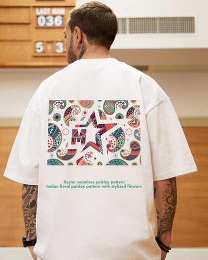 Trendy Paisley Oversized Tee -  comfortable oversized t-shirt - Trendy Oversized Paisley T-Shirt for Effortless Style - View 3