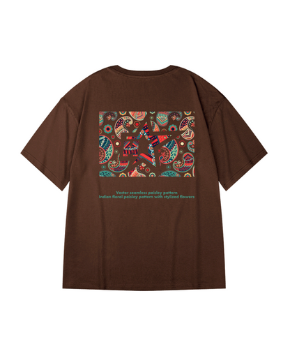 Trendy Paisley Oversized Tee - streetwear fashion - Trendy Oversized Paisley T-Shirt for Effortless Style - View 10