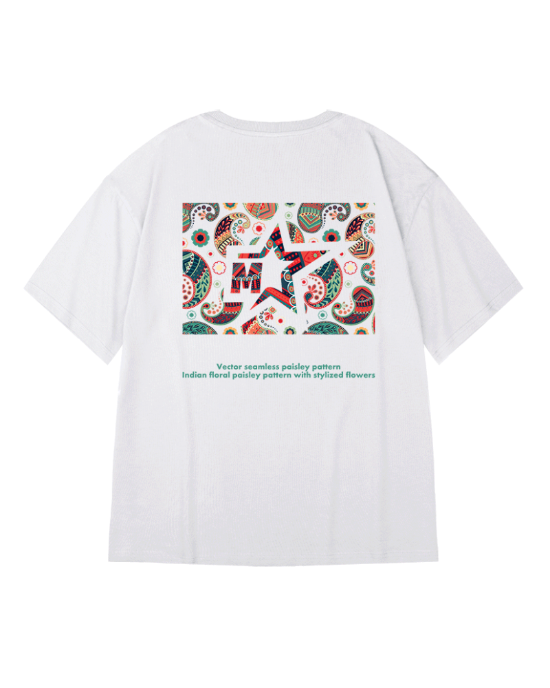 Trendy Paisley Oversized Tee -  streetwear - Trendy Oversized Paisley T-Shirt for Effortless Style - View 7