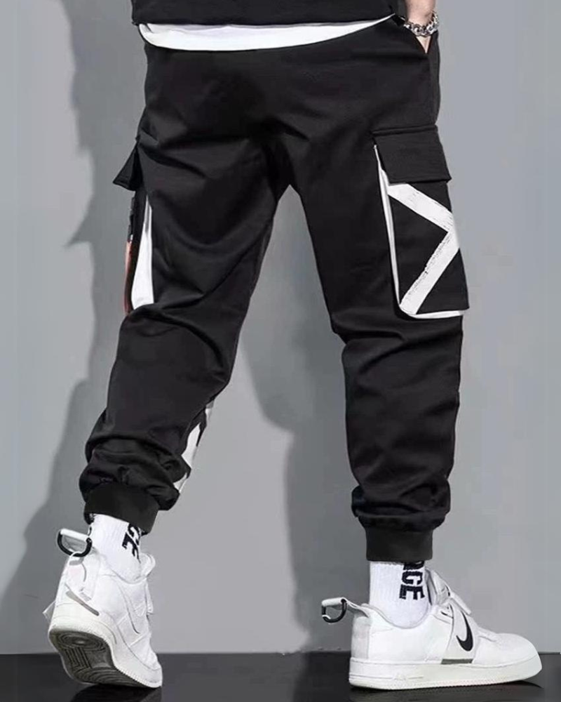 Trendy Plus Size Cargo Pants -  black pants - Trendy Plus Size Cargo Pants for Urban Adventures - View 3