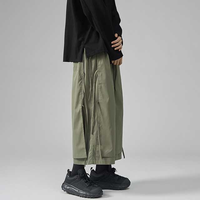 Trendy Relaxed Hakama Trousers -  streetwear - Trendy Relaxed Hakama Trousers for Everyday Wear - View 8