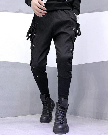 Trendy Side-Draw Jogger Pants -  adjustable drawstrings - Trendy Jogger Pants with Adjustable Side Drawstrings - View 3