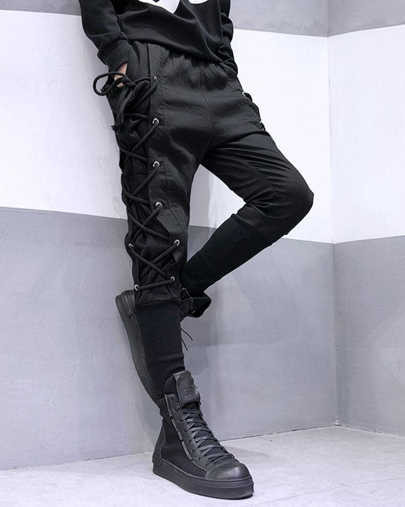 Trendy Side-Draw Jogger Pants -  black joggers - Trendy Jogger Pants with Adjustable Side Drawstrings - View 4