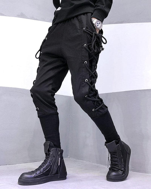 Trendy Side-Draw Jogger Pants - comfortable jogger pants - Trendy Jogger Pants with Adjustable Side Drawstrings - Main view