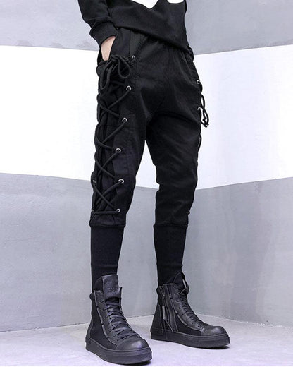 Trendy Side-Draw Jogger Pants -  modern jogger style - Trendy Jogger Pants with Adjustable Side Drawstrings - View 5