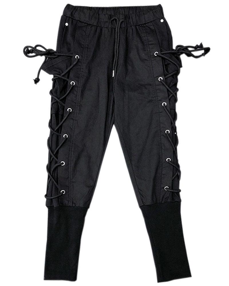 Trendy Side-Draw Jogger Pants -  slim fit - Trendy Jogger Pants with Adjustable Side Drawstrings - View 6