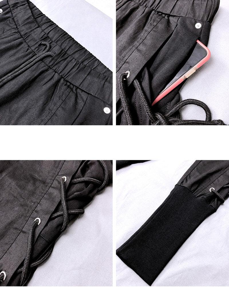 Trendy Side-Draw Jogger Pants -  streetwear - Trendy Jogger Pants with Adjustable Side Drawstrings - View 7