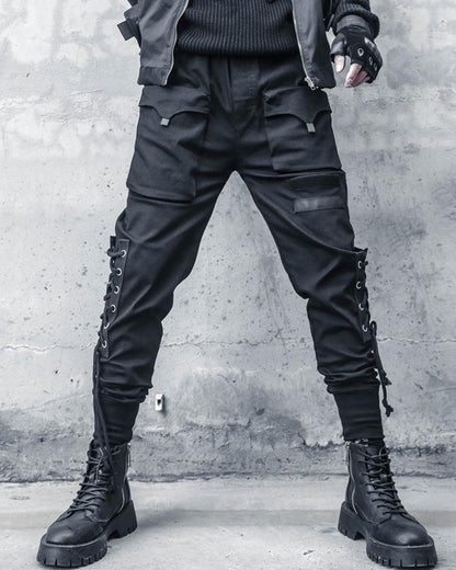 Trendy Slim Fit Cargo Pants -  black pants - Trendy Slim Fit Cargo Pants in Classic Black - View 4