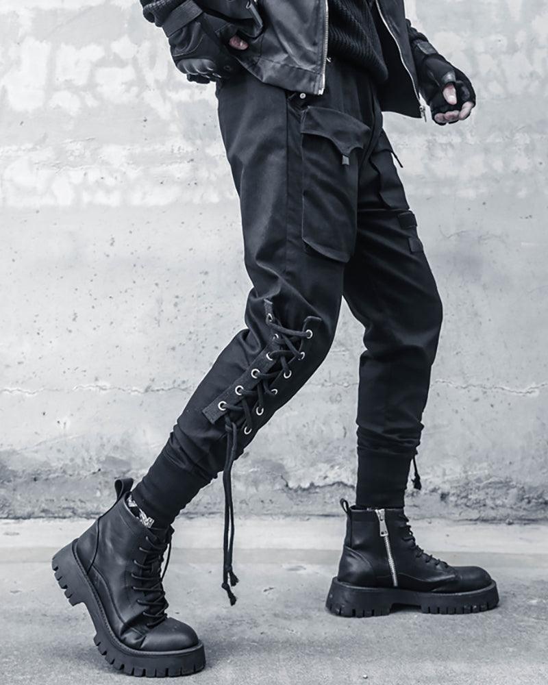 Trendy Slim Fit Cargo Pants - stylish cargo pants - Trendy Slim Fit Cargo Pants in Classic Black - View 3