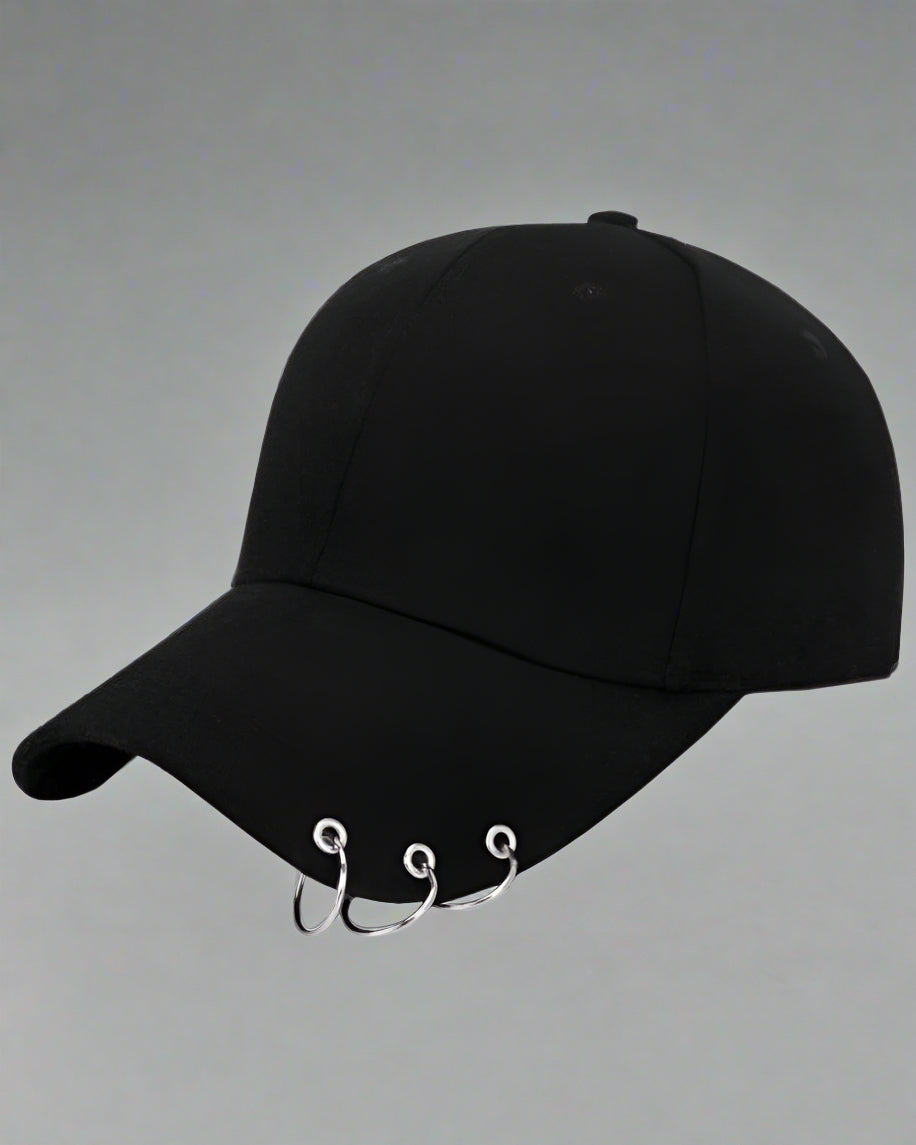 Trendy Triple Ring Cap - black cotton cap - Trendy Triple Ring Cap for Everyday Comfort - Main view