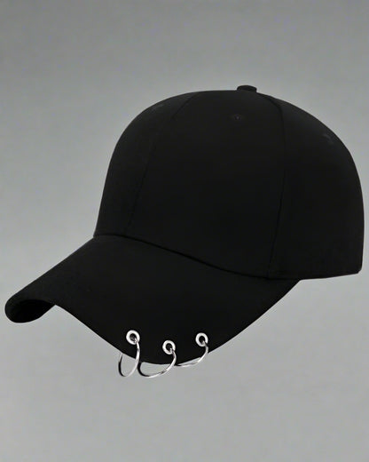 Trendy Triple Ring Cap - black cotton cap - Trendy Triple Ring Cap for Everyday Comfort - Main view