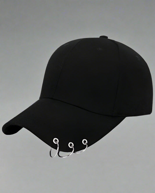Trendy Triple Ring Cap - black cotton cap - Trendy Triple Ring Cap for Everyday Comfort - Main view