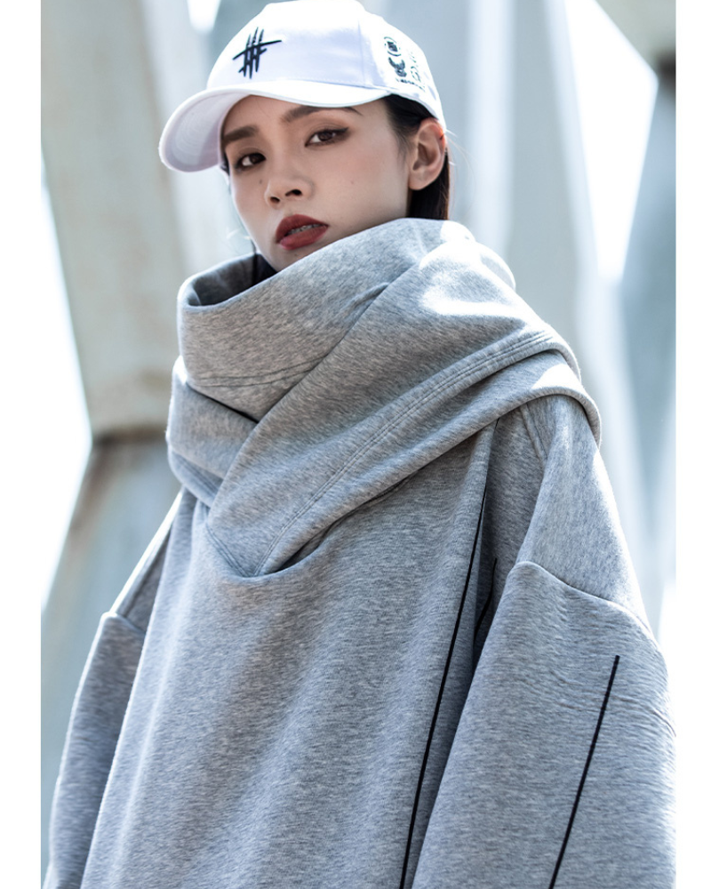 Trendy Turtleneck Hoodie for All -  stylish hoodie - Trendy Turtleneck Hoodie for Everyday Style - View 5