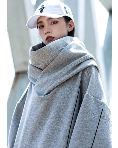 Trendy Turtleneck Hoodie for All -  stylish hoodie - Trendy Turtleneck Hoodie for Everyday Style - View 5