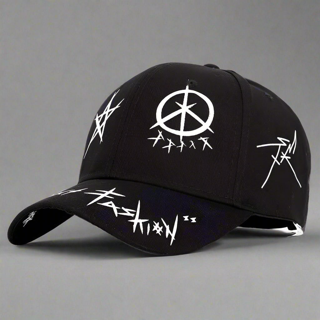 Trendy Two-Tone Cap -  black and white hat - Trendy Two-Tone Cap with Unique Bunny Design - View 3