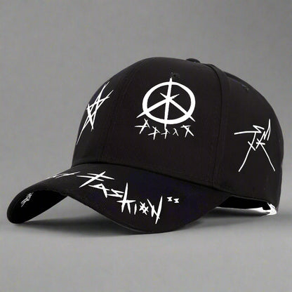 Trendy Two-Tone Cap -  black and white hat - Trendy Two-Tone Cap with Unique Bunny Design - View 3