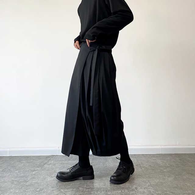 Trendy Wide-Leg Hakama Trousers -  casual wear - Trendy Wide-Leg Hakama Trousers for Modern Style - View 4
