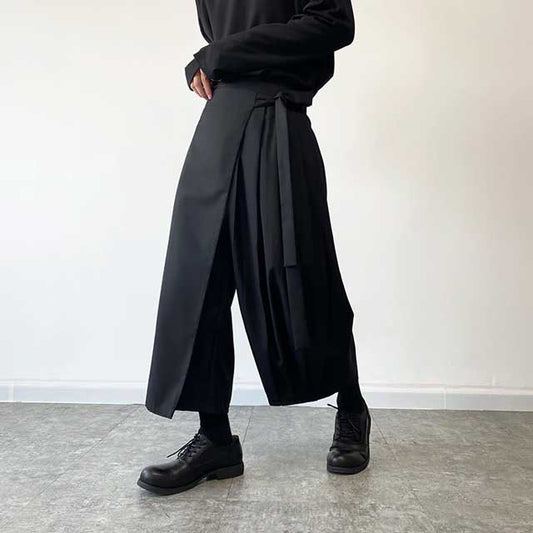 Trendy Wide-Leg Hakama Trousers - hakama trousers - Trendy Wide-Leg Hakama Trousers for Modern Style - Main view