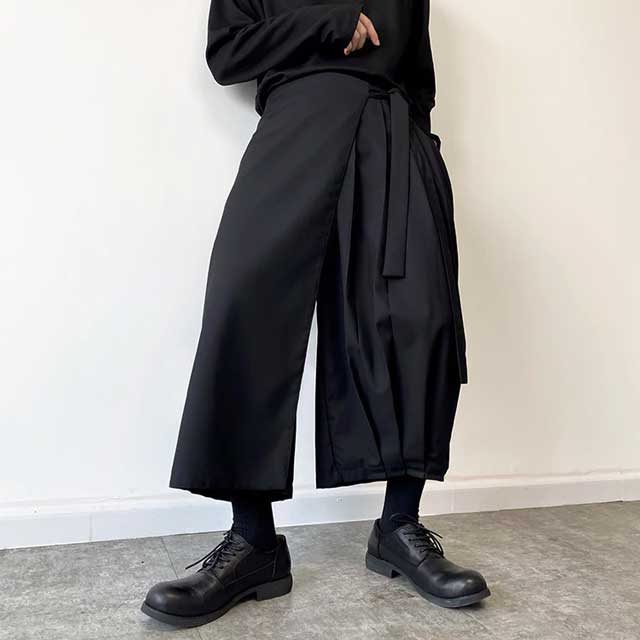 Trendy Wide-Leg Hakama Trousers - stylish hakama pants - Trendy Wide-Leg Hakama Trousers for Modern Style - View 2