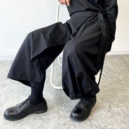 Trendy Wide-Leg Hakama Trousers -  trendy trousers - Trendy Wide-Leg Hakama Trousers for Modern Style - View 6