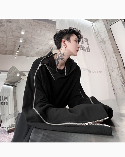 Trendy Zip-Up Street  Sweatshirt -  casual style - Trendy Zip-Up Street Sweatshirt for Casual Style - View 4