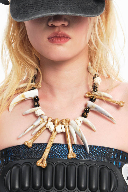 Tribal Adjustable Bone & Tooth Necklace -  resin jewelry - Tribal Adjustable Bone & Tooth Necklace for Unique Style - View 6