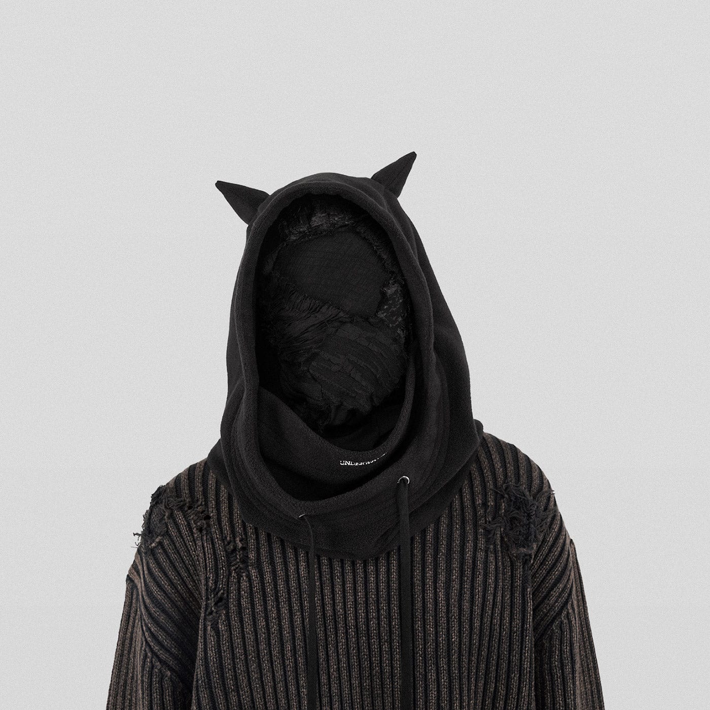 Underwater Demon Balaclava Hood - adjustable fit balaclava - Striking Underwater Demon Balaclava Hood with Horns - Main view